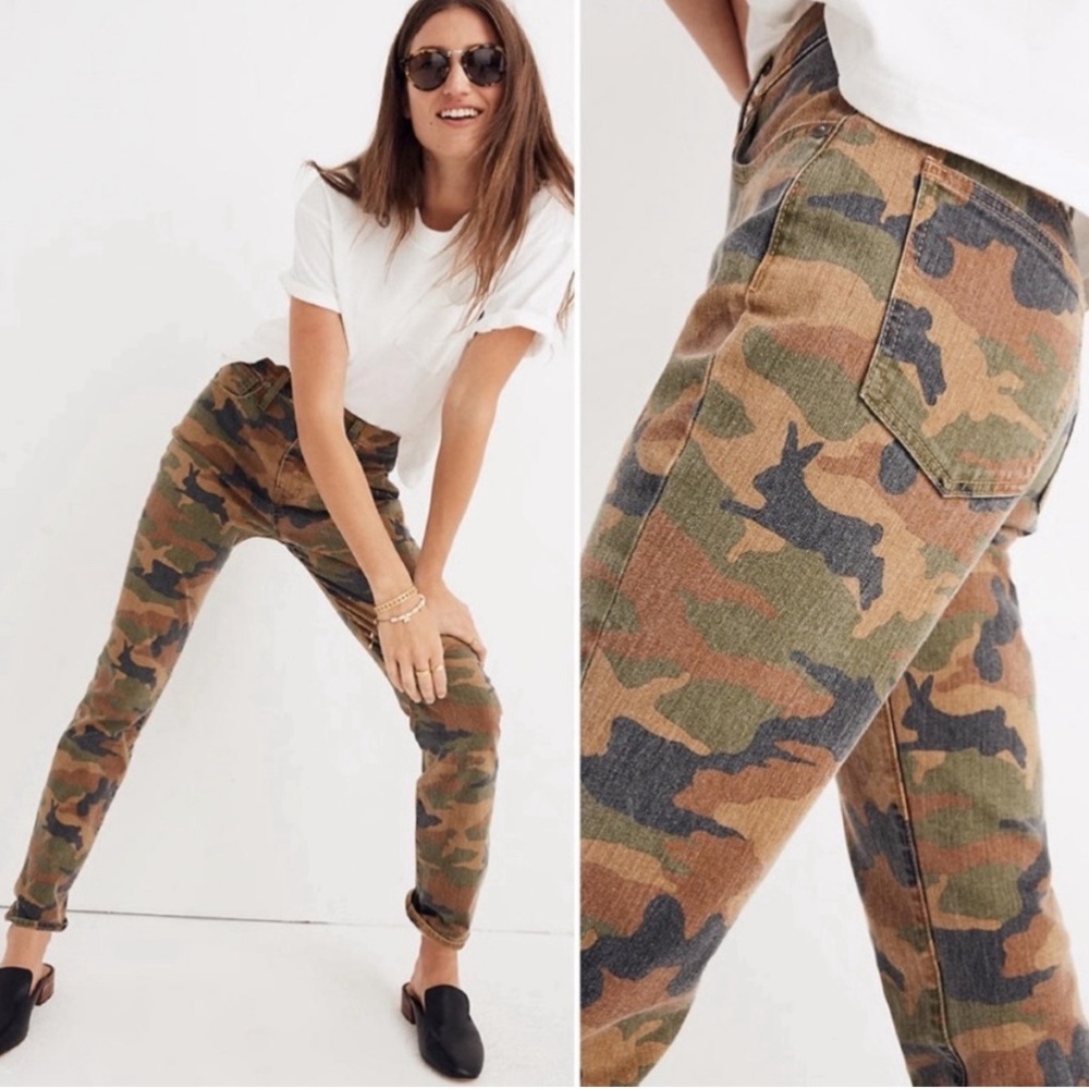Madewell Women’s Boyfriend Jeans in Camo Green/Brown
